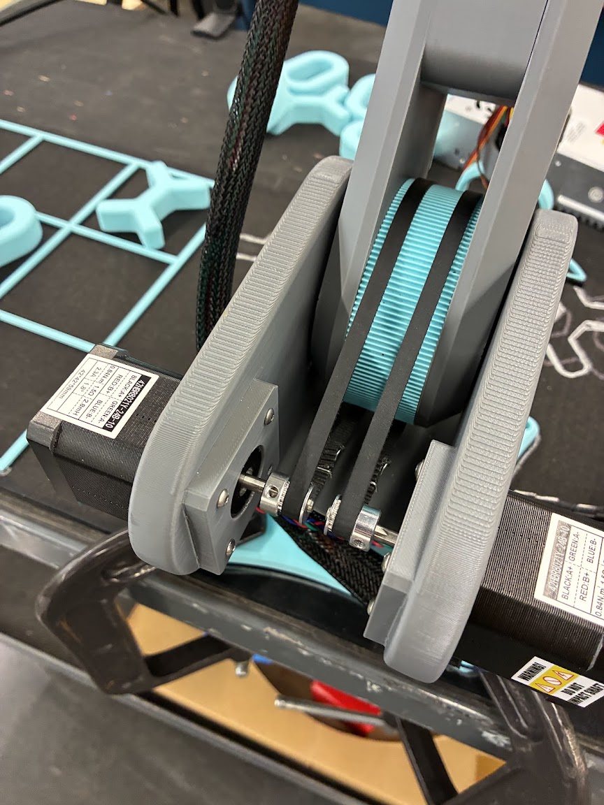 Pulley and belt drive up close