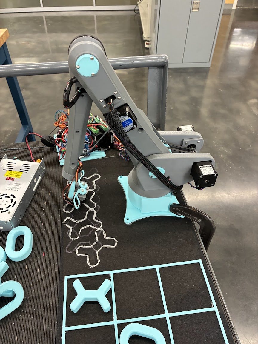The arm set up at the game board