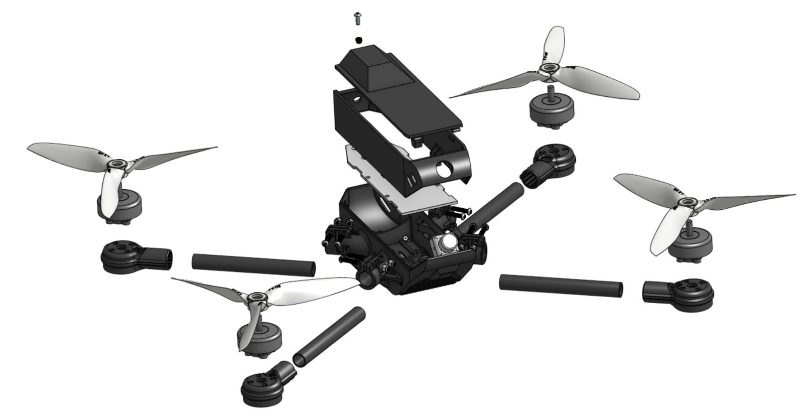 Exploded view of the airframe