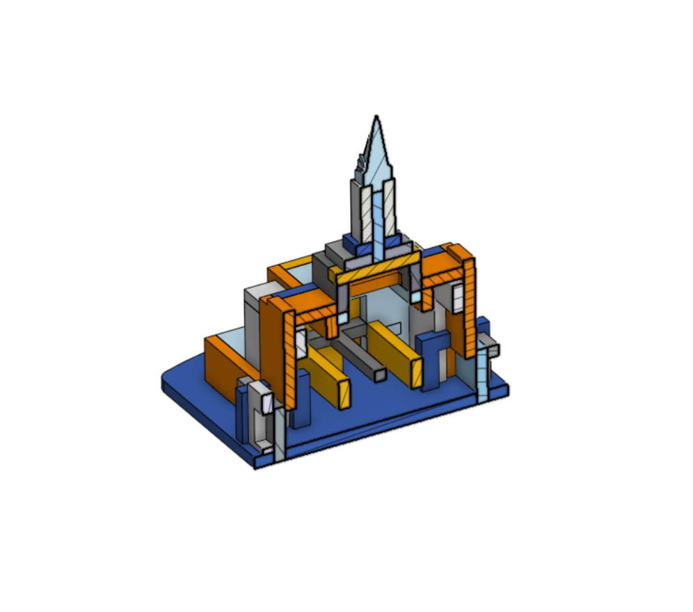 Interior view showing how the pieces interlock