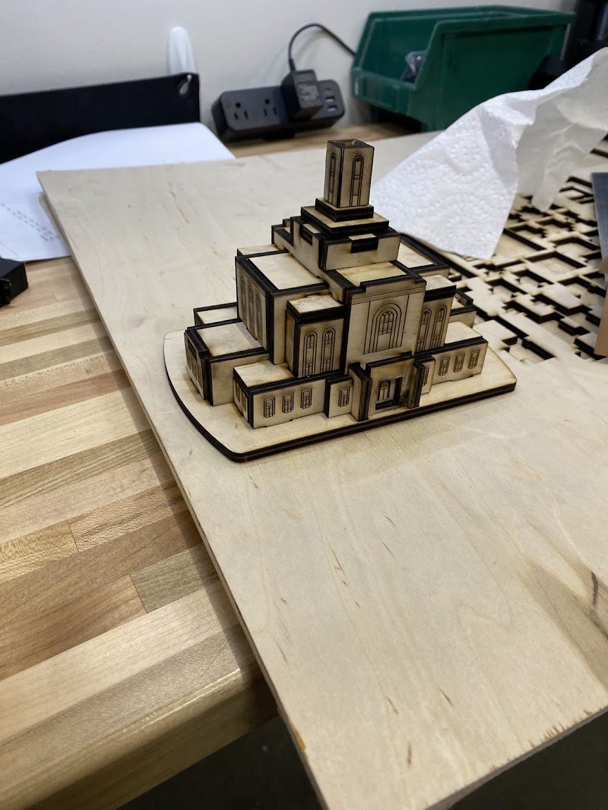Pieces after laser cutting